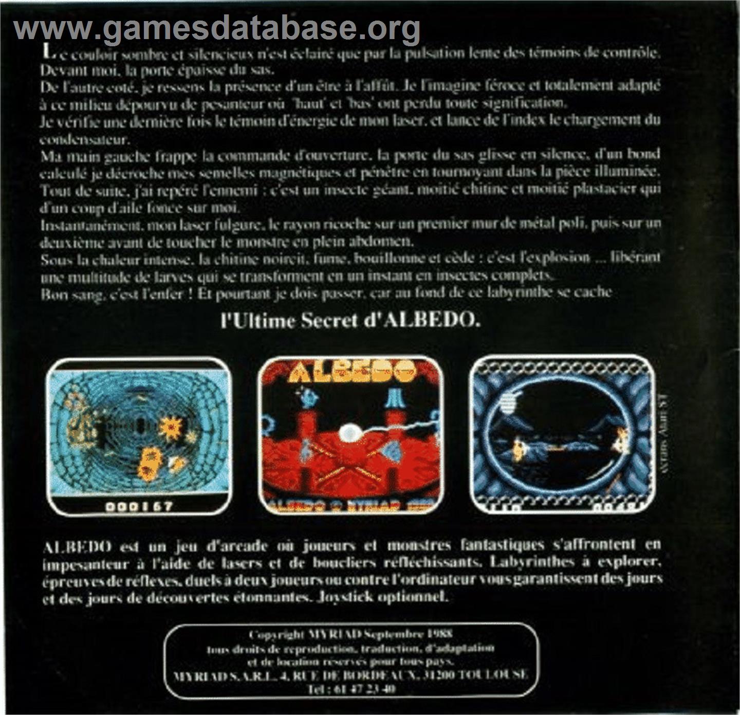 Albedo - Atari ST - Artwork - Box Back