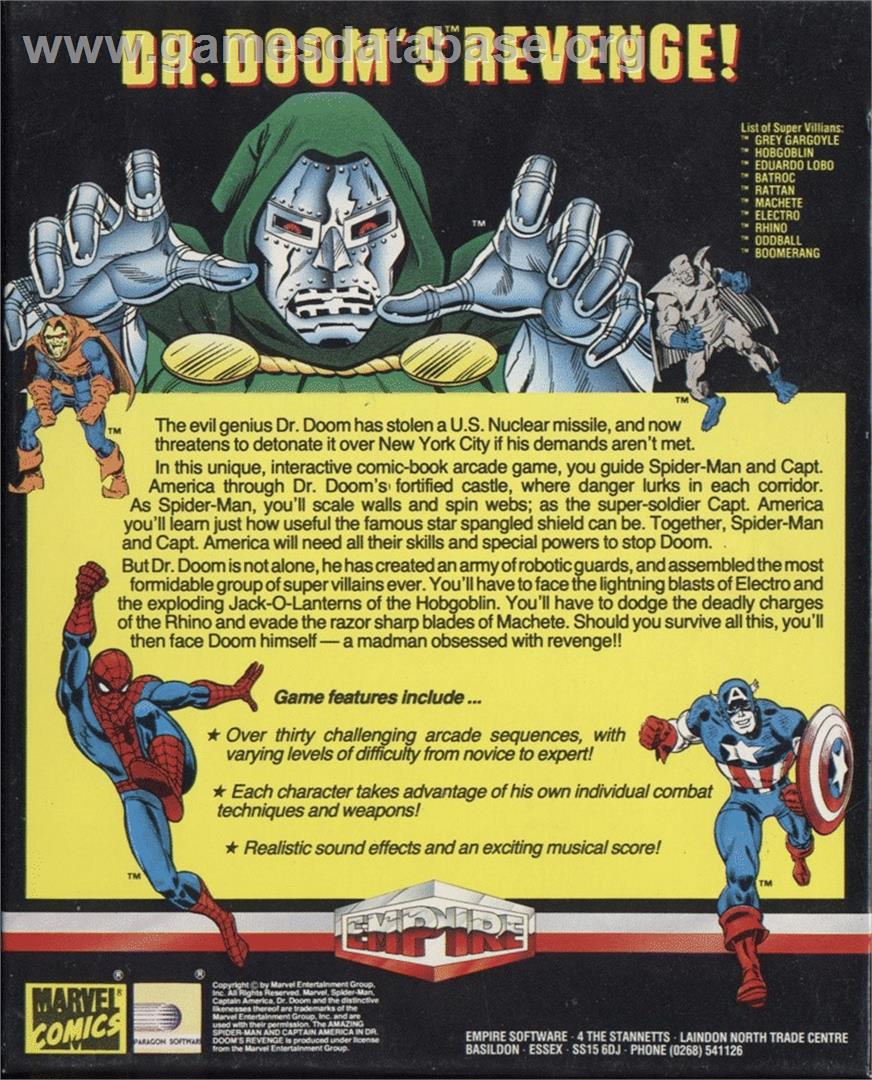 Amazing Spider-Man And Captain America In Dr. Doom's Revenge!, The - Atari ST - Artwork - Box Back