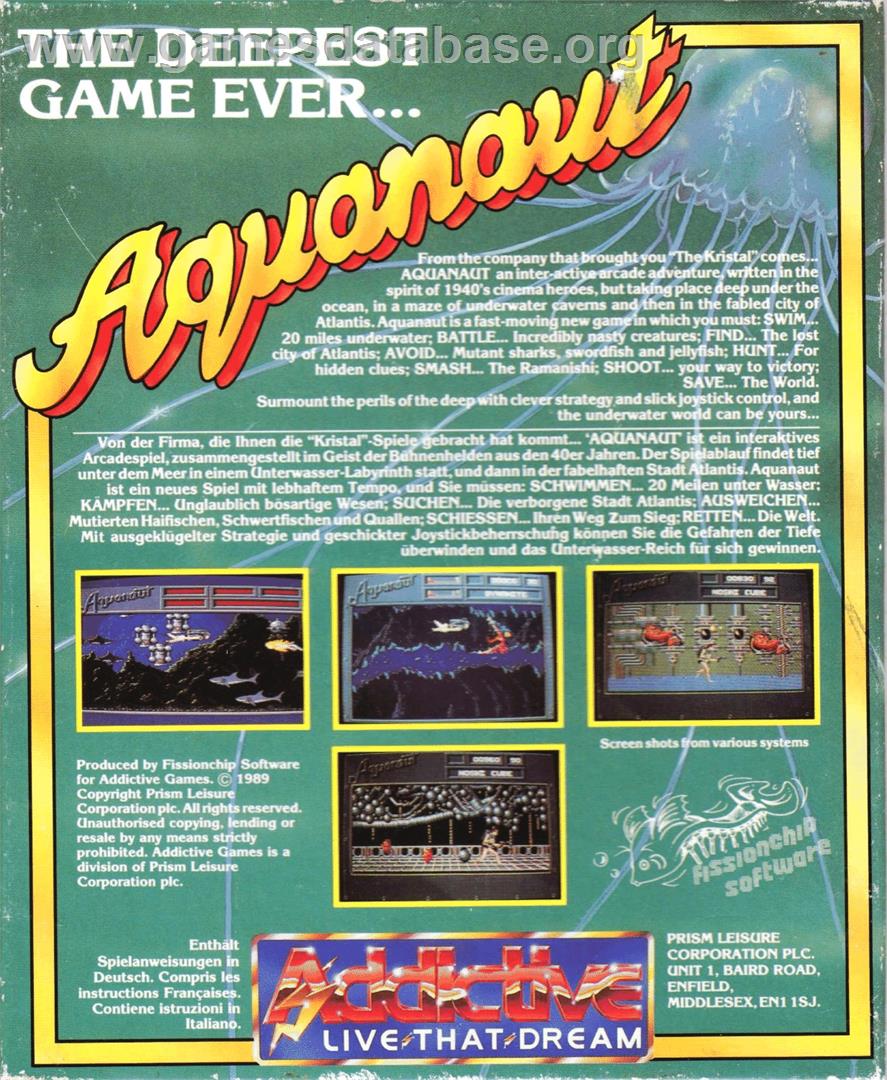 Aquanaut - Atari ST - Artwork - Box Back