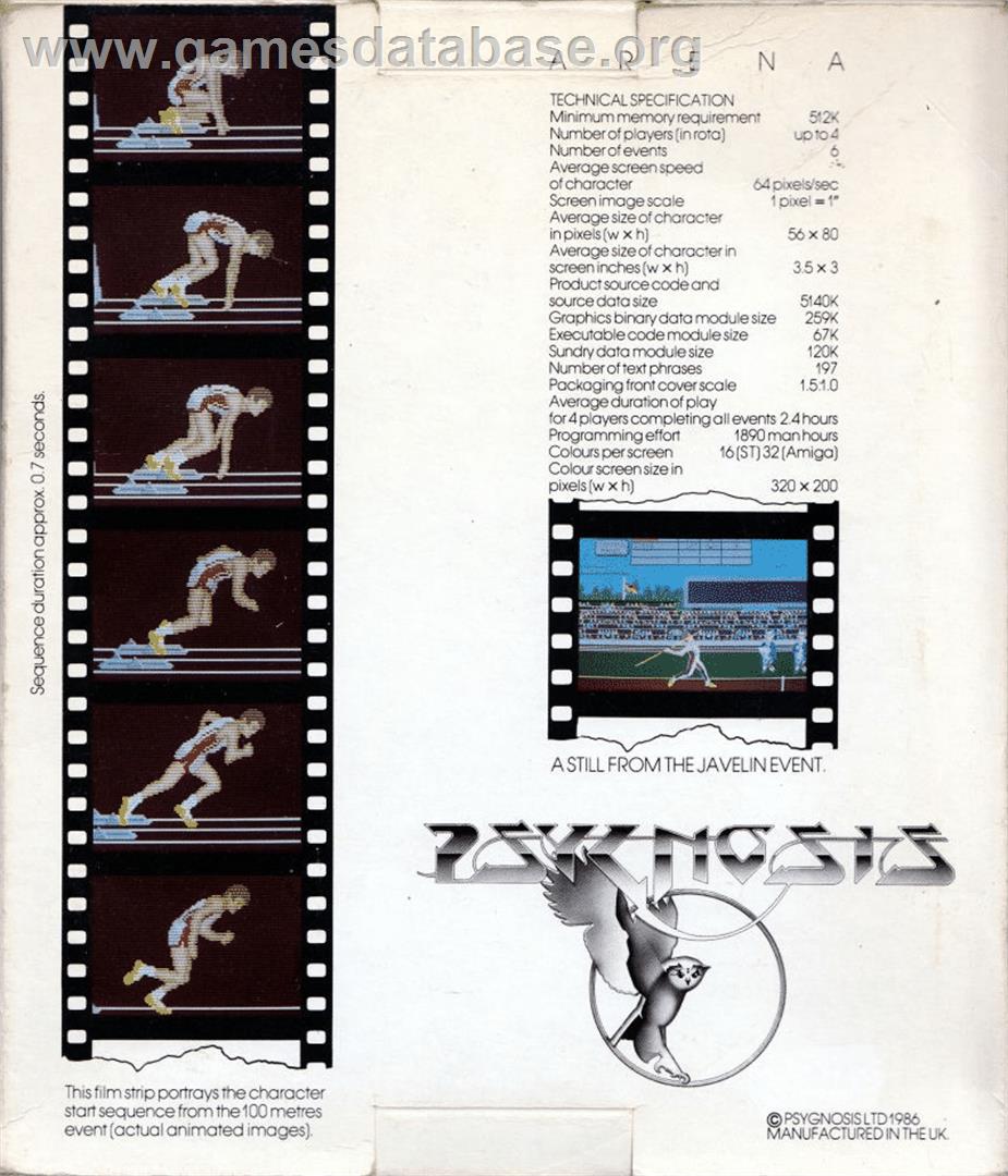 Arena - Atari ST - Artwork - Box Back