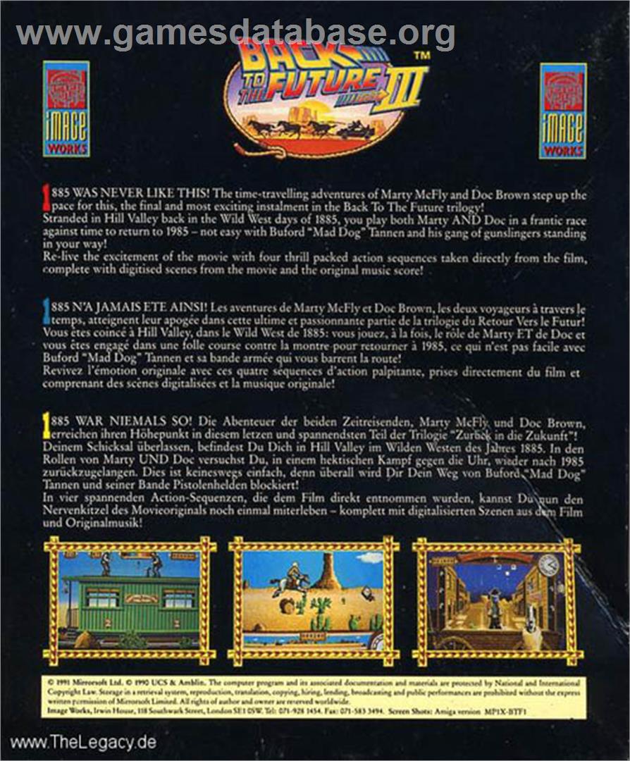 Back to the Future 3 - Atari ST - Artwork - Box Back