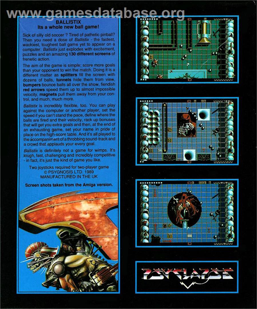 Ballistix - Atari ST - Artwork - Box Back