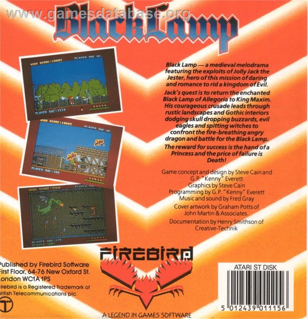 Black Lamp - Atari ST - Artwork - Box Back