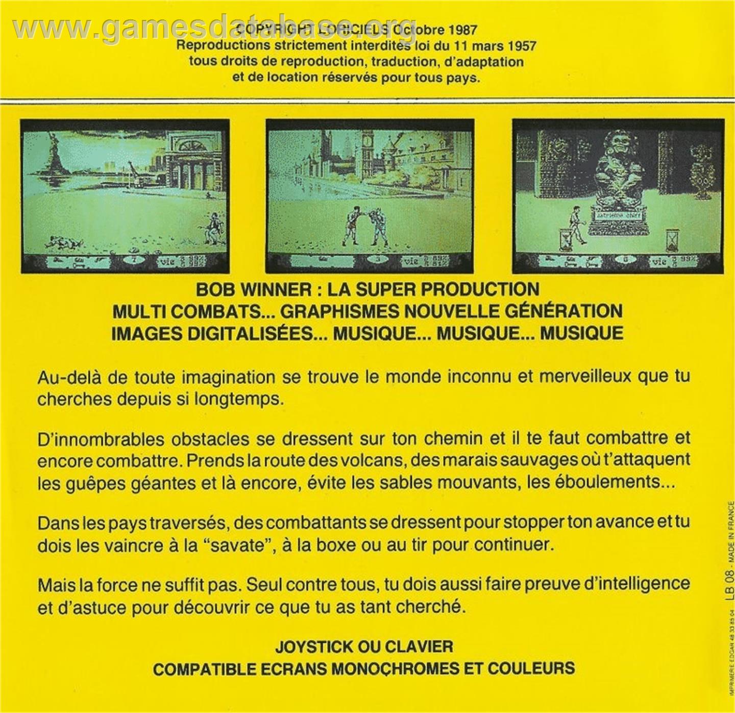 Bob Winner - Atari ST - Artwork - Box Back