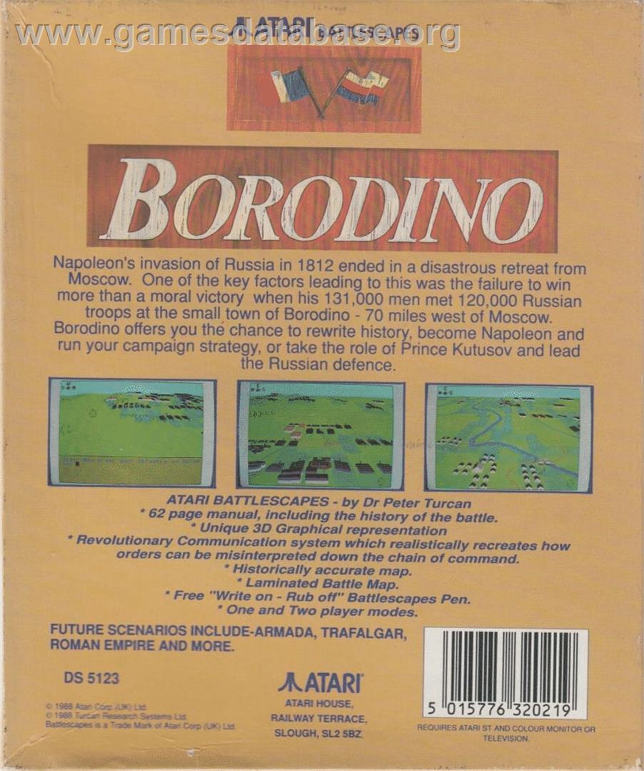 Borodino - Atari ST - Artwork - Box Back