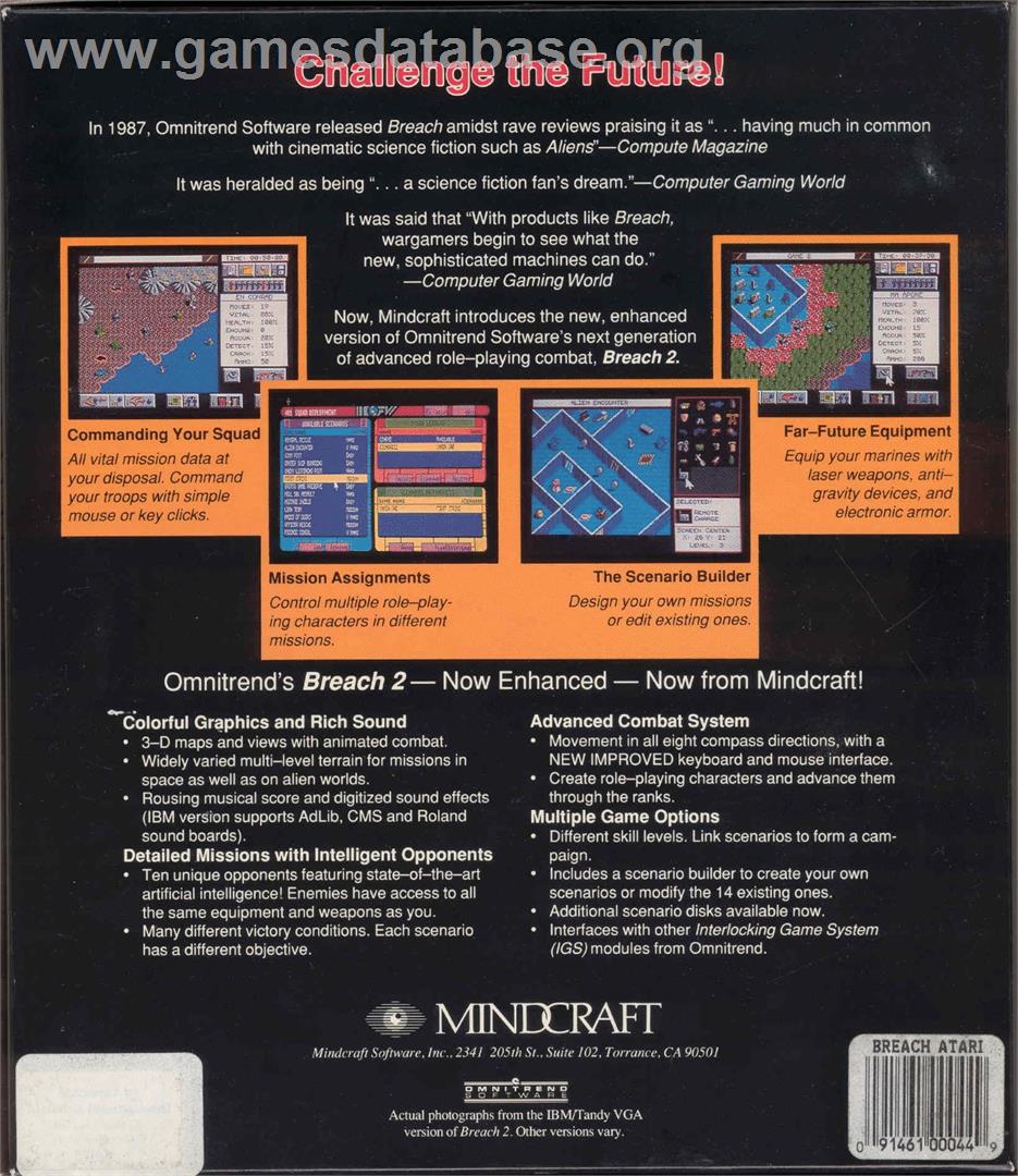Breach 2 - Atari ST - Artwork - Box Back
