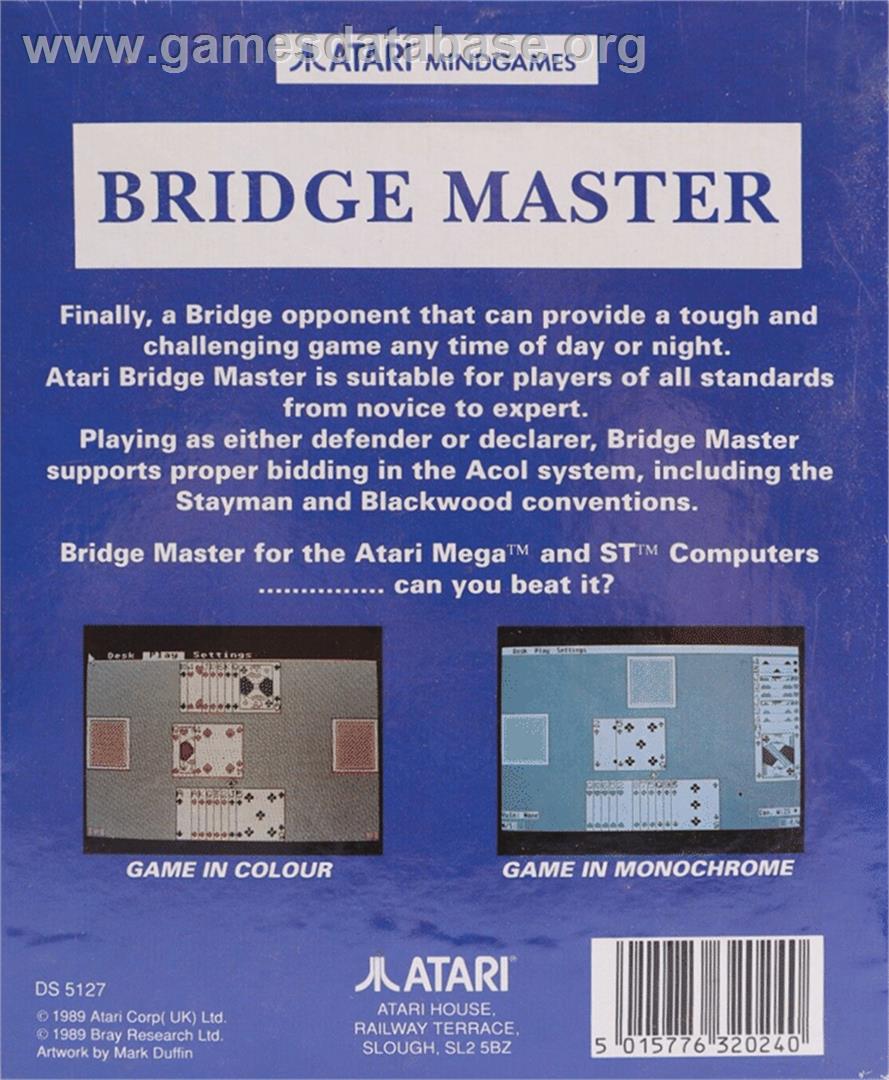 Bridge Master - Atari ST - Artwork - Box Back