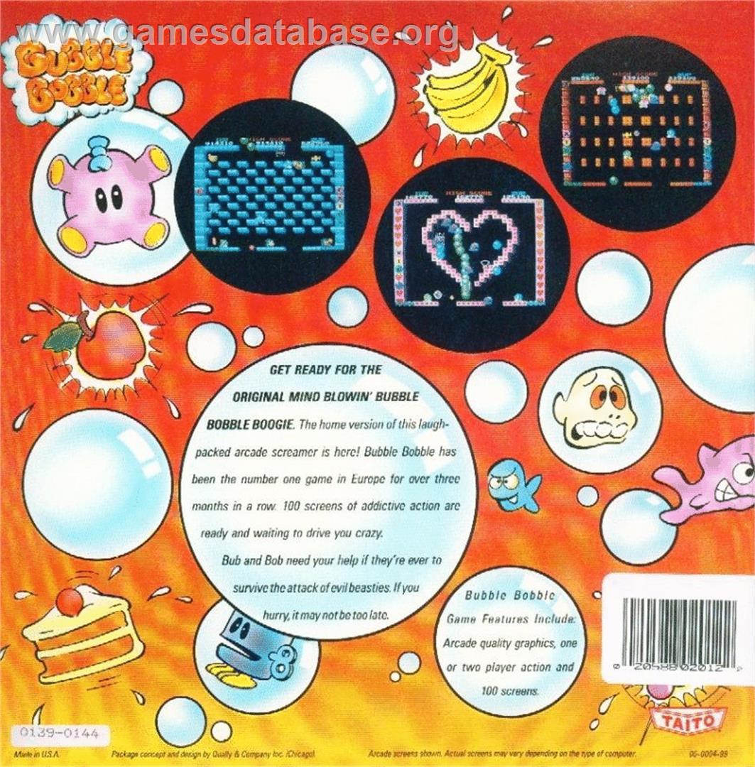 Bubble Bobble - Atari ST - Artwork - Box Back