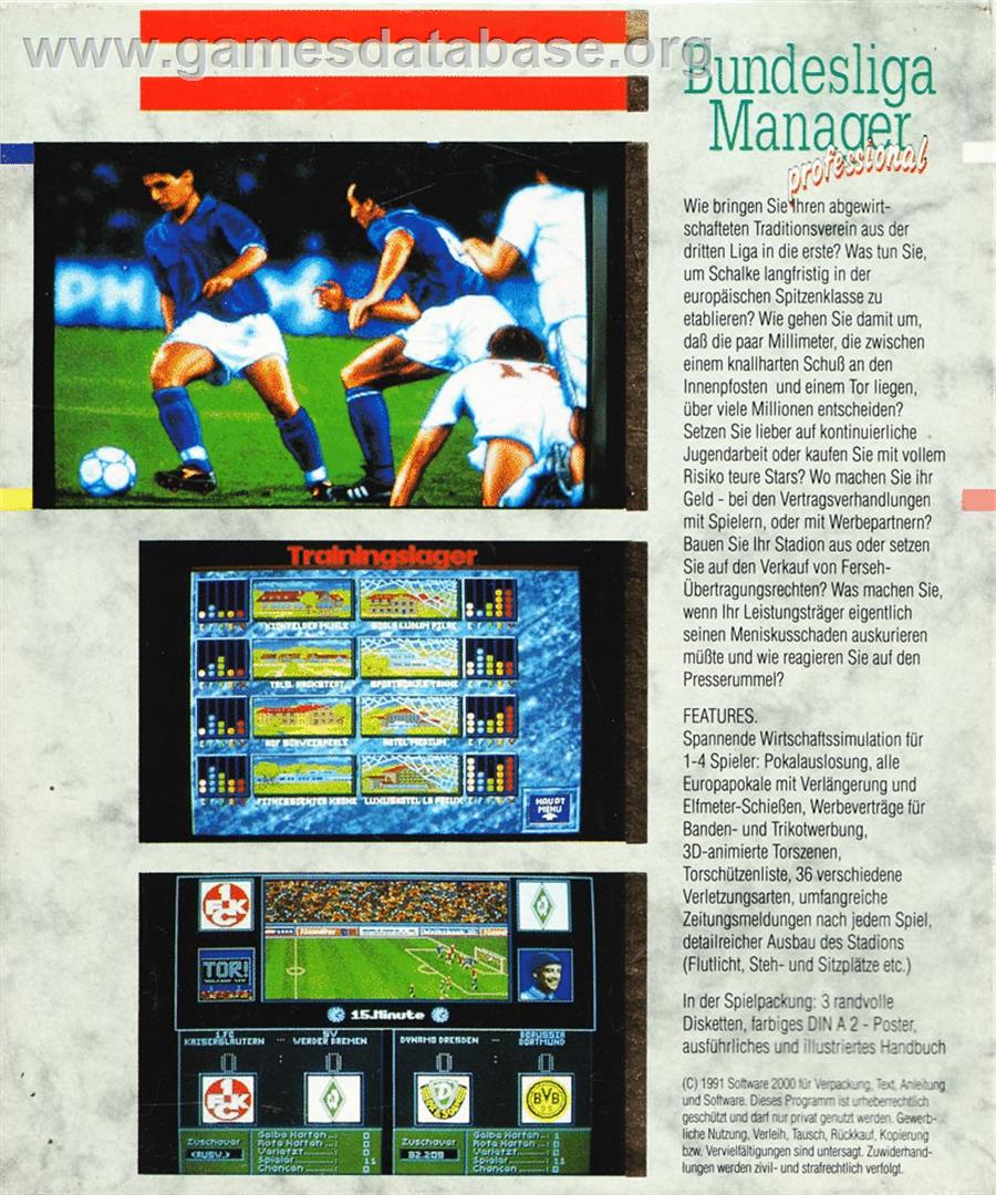 Bundesliga Manager Professional - Atari ST - Artwork - Box Back