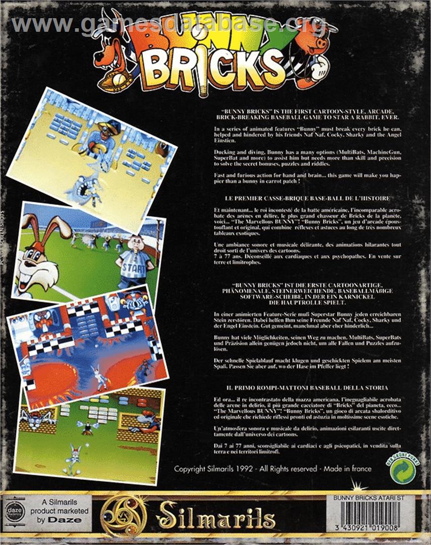 Bunny Bricks - Atari ST - Artwork - Box Back