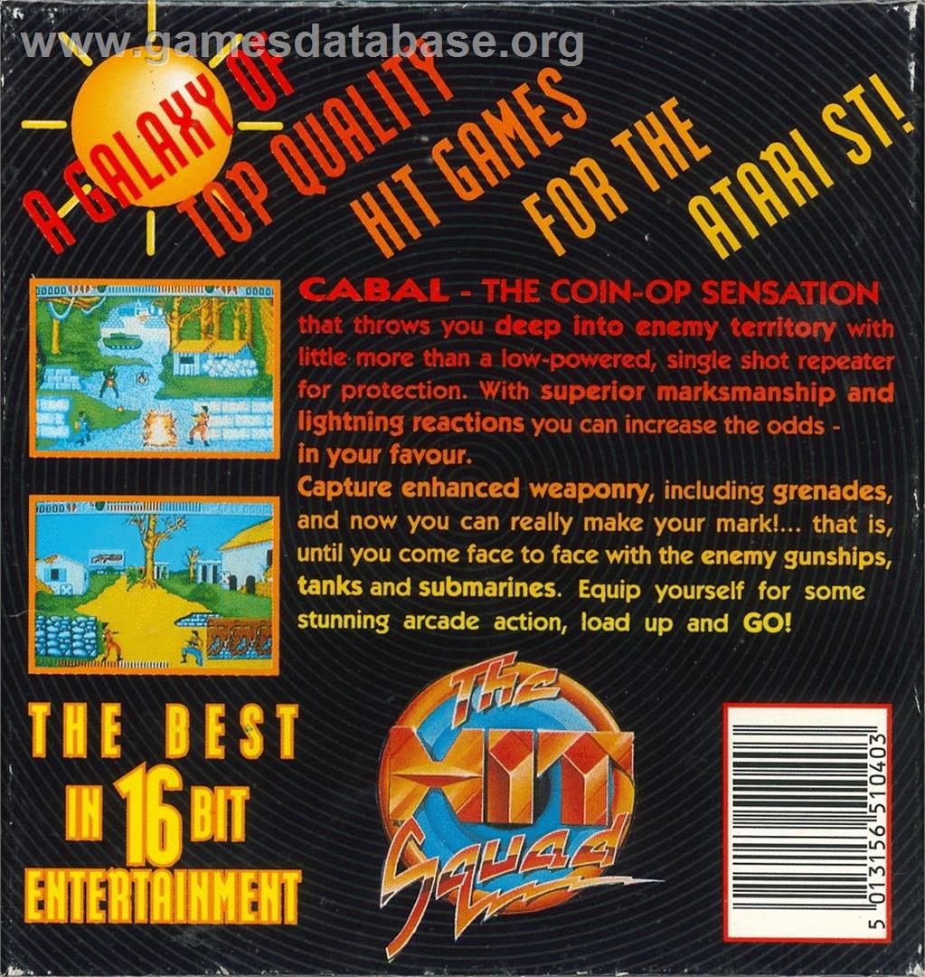 Cabal - Atari ST - Artwork - Box Back
