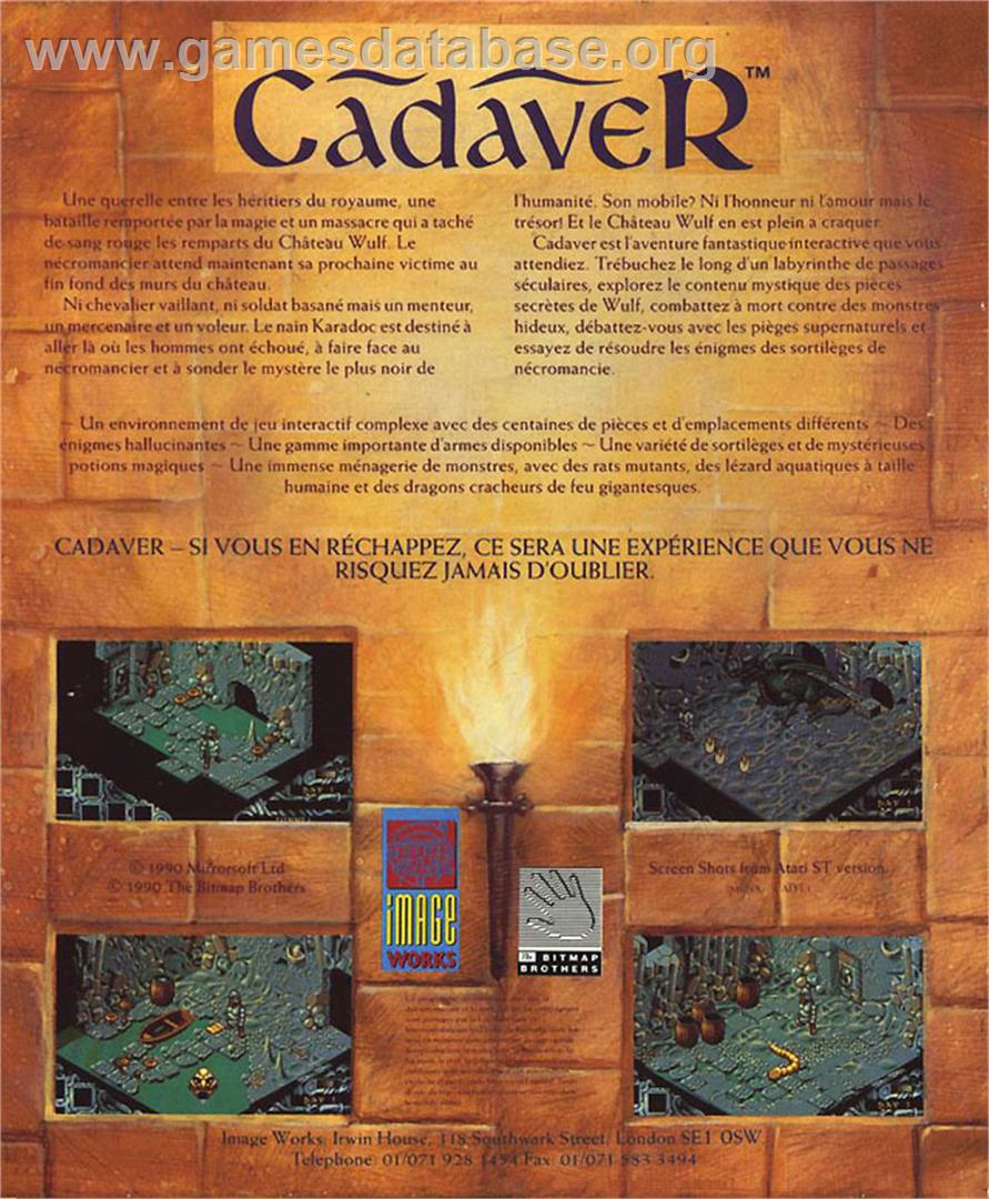 Cadaver: The Payoff - Atari ST - Artwork - Box Back