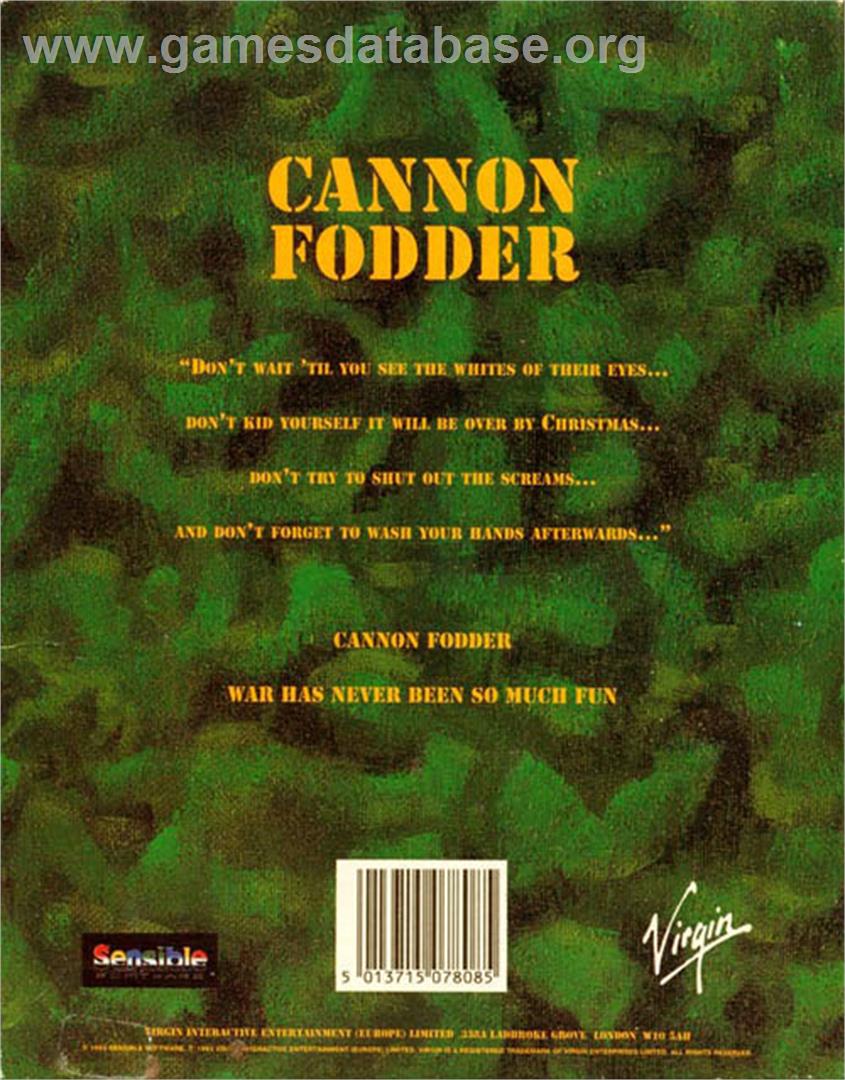 Cannon Fodder - Atari ST - Artwork - Box Back