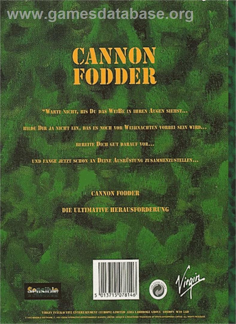Cannon Fodder - Atari ST - Artwork - Box Back