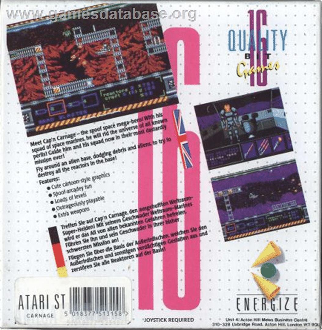 Cap'n Carnage - Atari ST - Artwork - Box Back