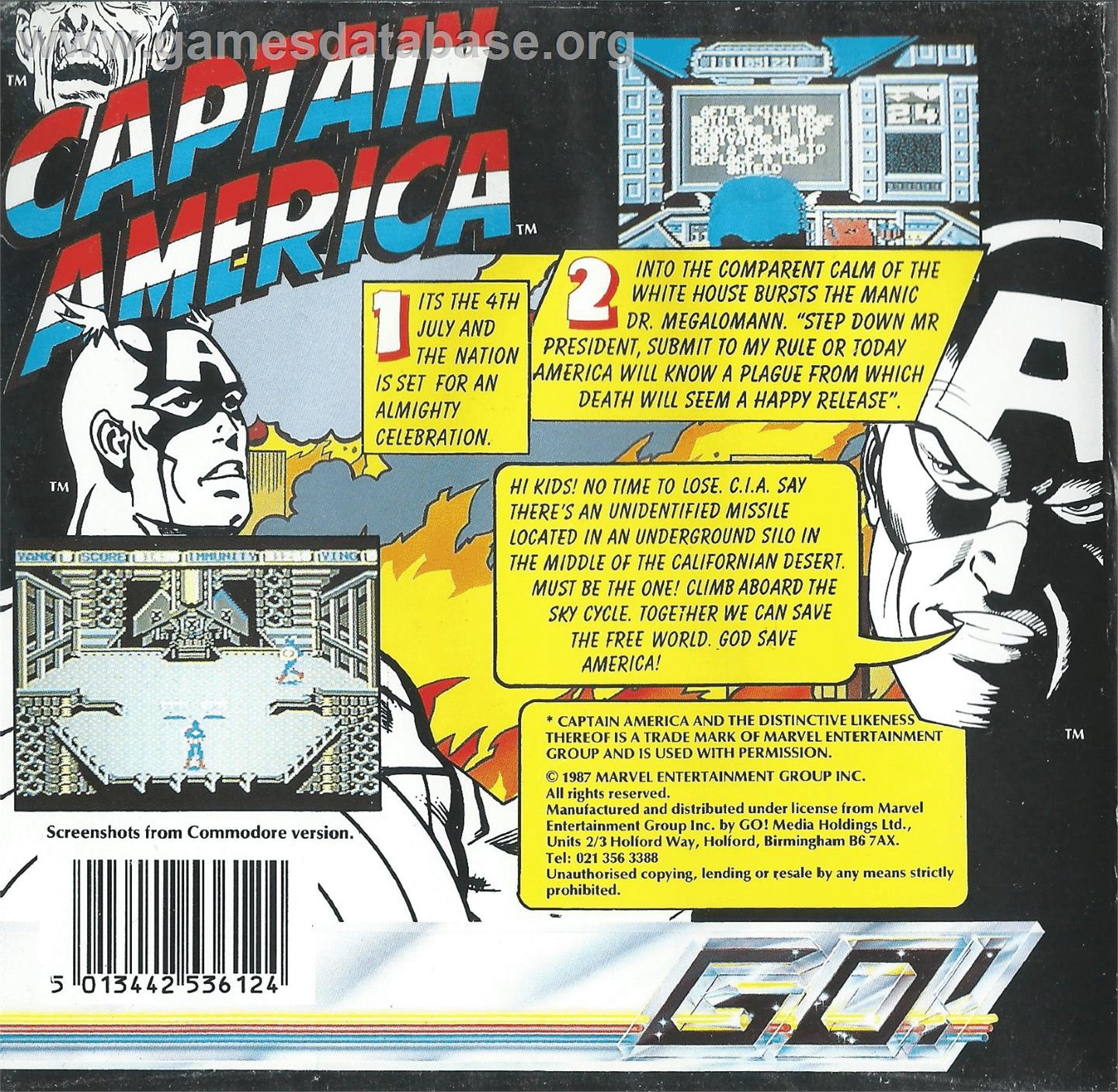 Captain America In - The Doom Tube Of Dr. Megalomann - Atari ST - Artwork - Box Back