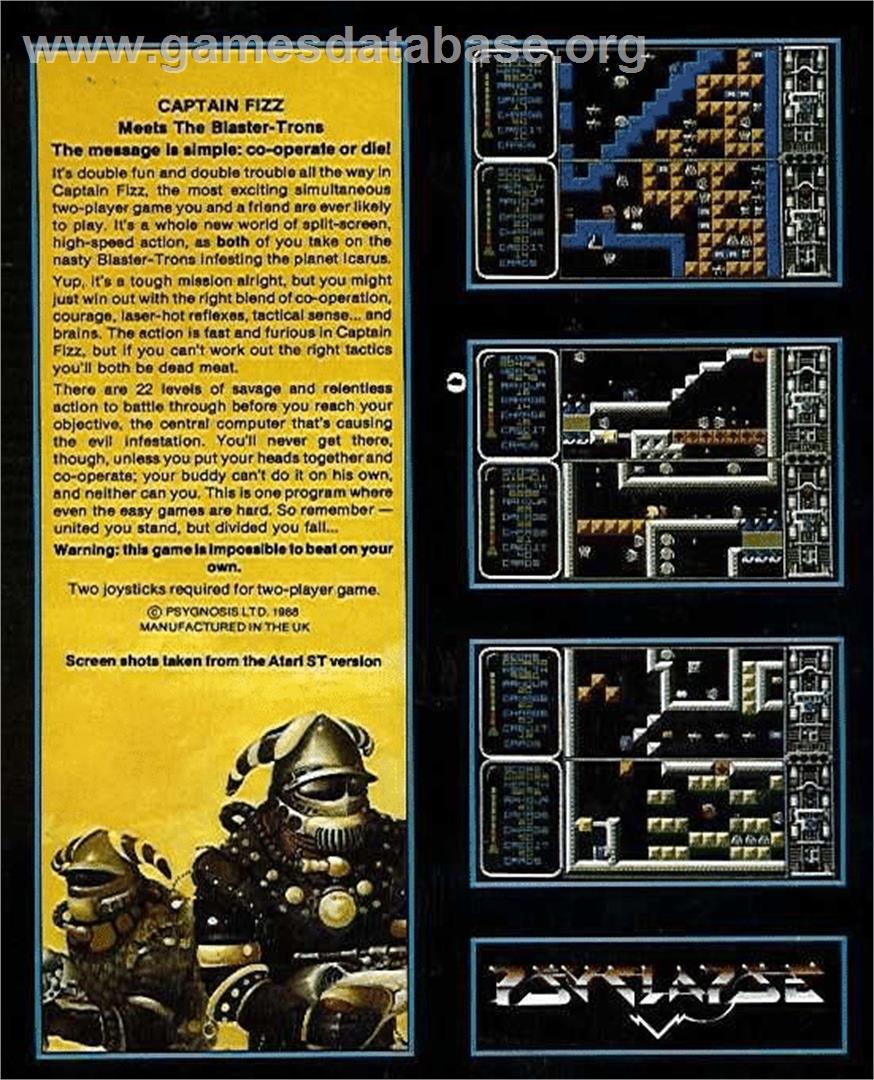 Captain Fizz - Meets The Blaster-Trons - Atari ST - Artwork - Box Back