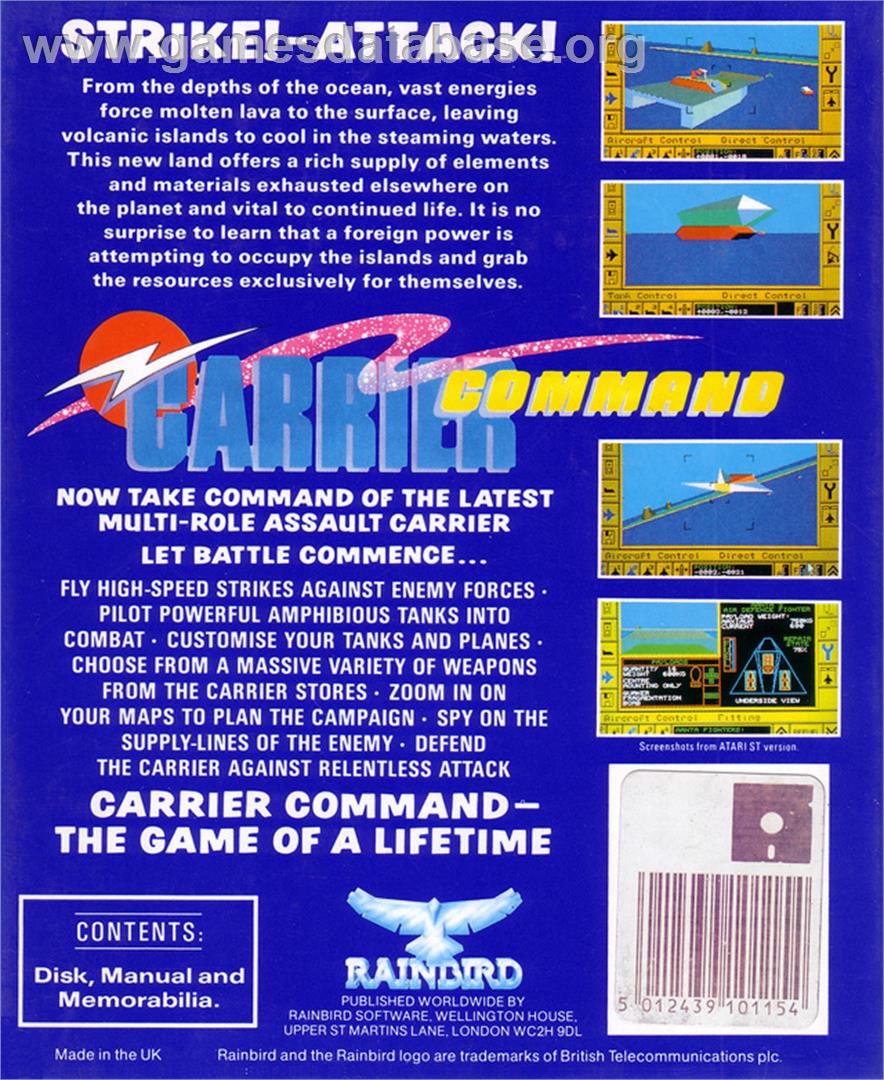Carrier Command - Atari ST - Artwork - Box Back