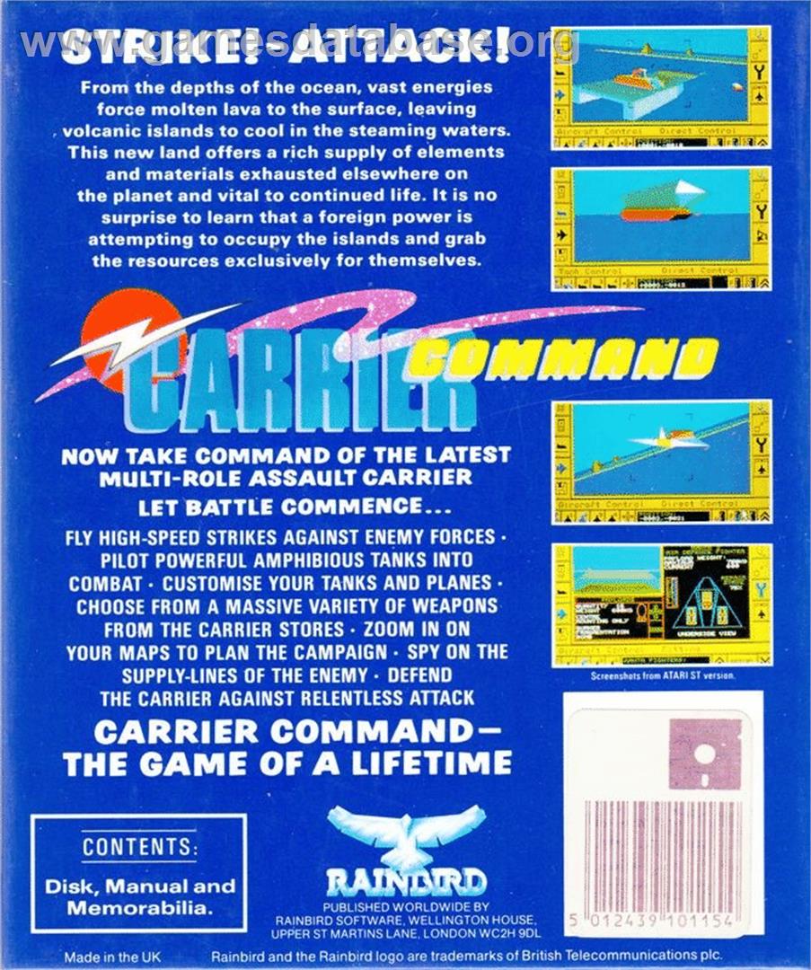 Carrier Command - Atari ST - Artwork - Box Back