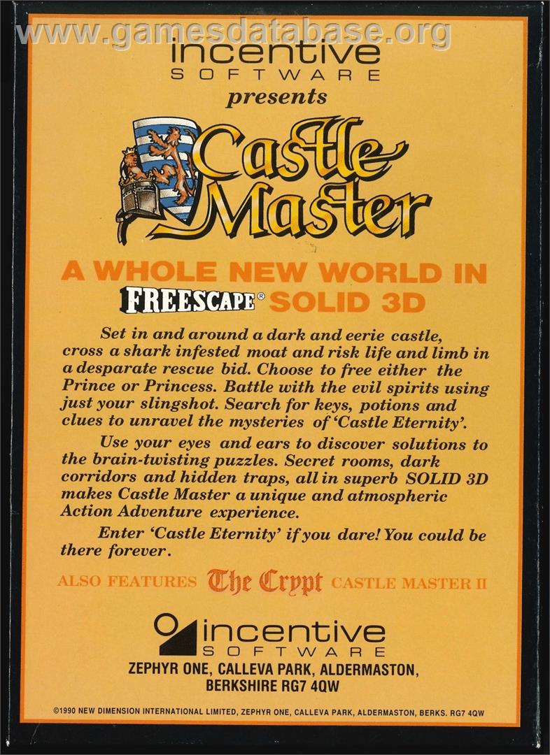 Castle Master 2 - The Crypt - Atari ST - Artwork - Box Back