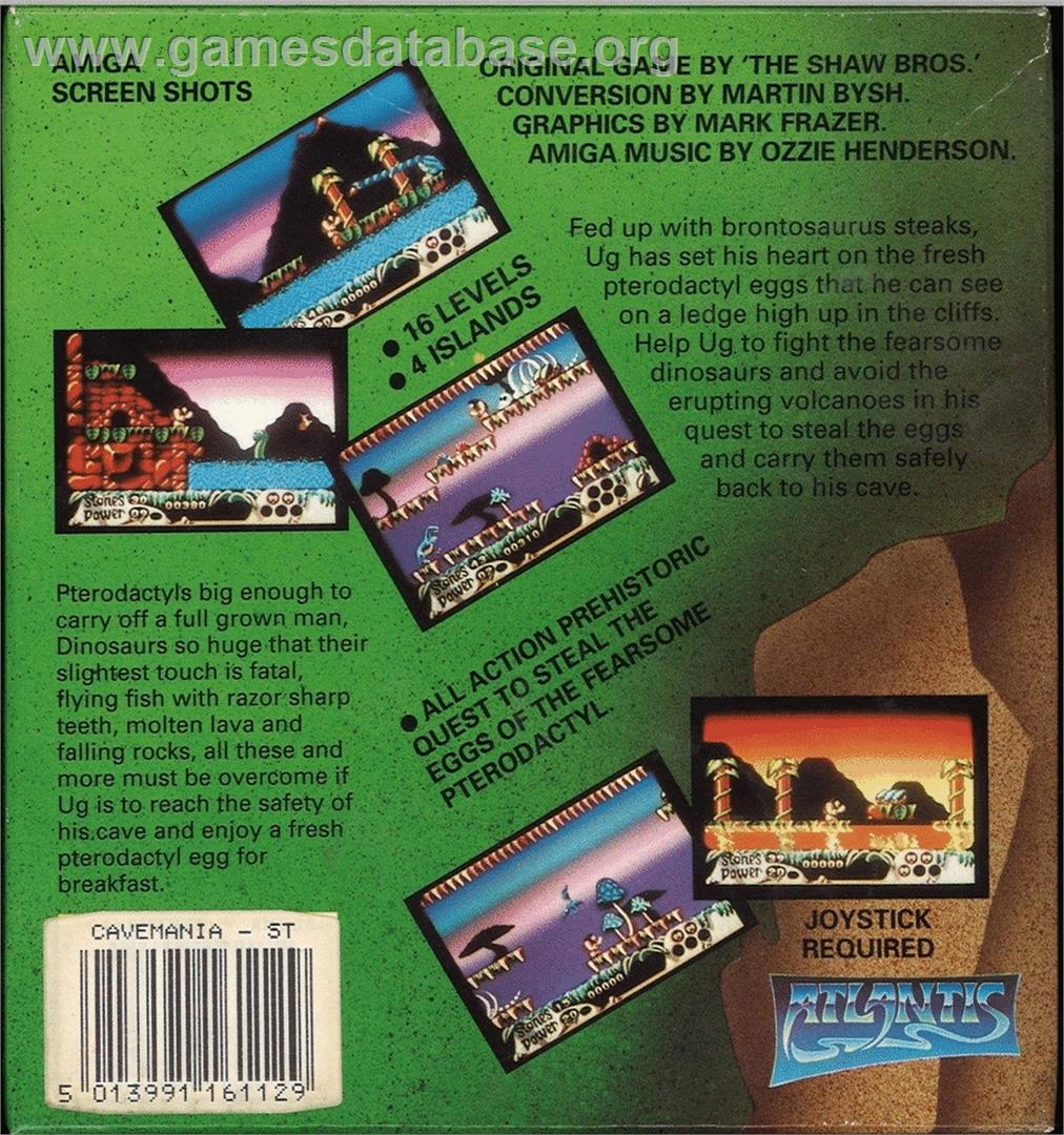 Cavemania - Atari ST - Artwork - Box Back