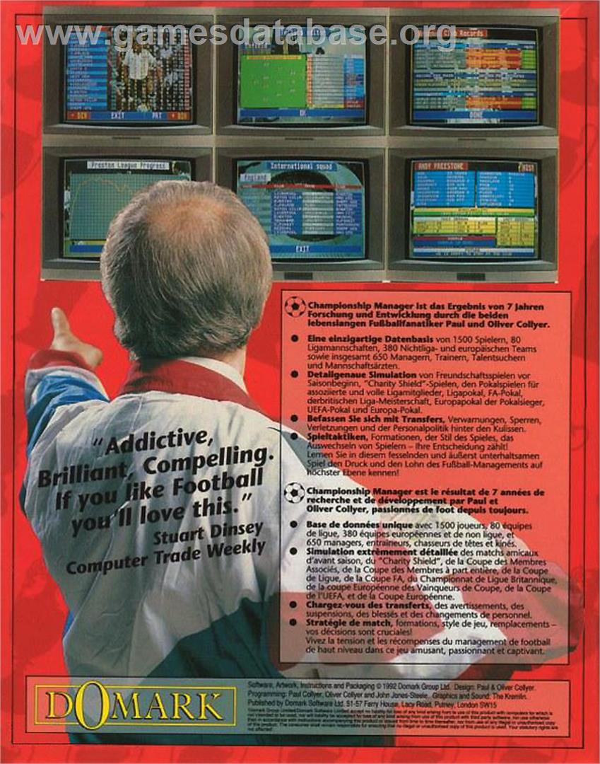 Championship Manager - Atari ST - Artwork - Box Back