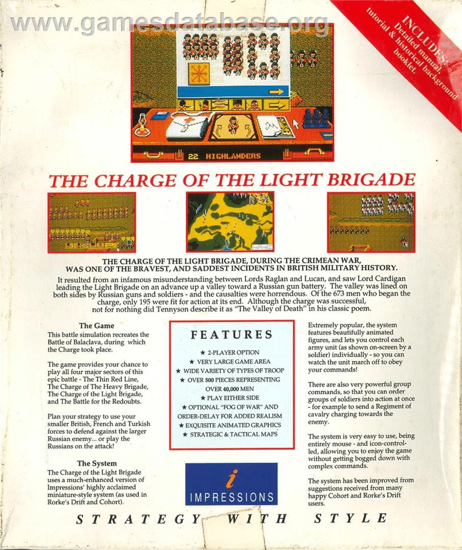 Charge of the Light Brigade - Atari ST - Artwork - Box Back