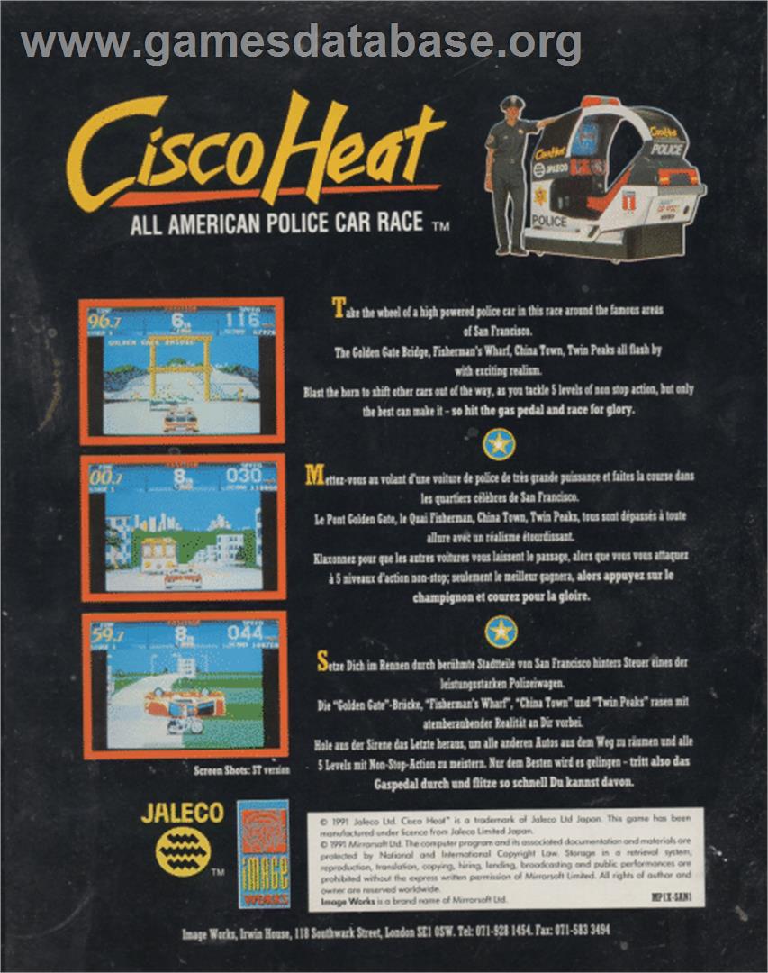 Cisco Heat: All American Police Car Race - Atari ST - Artwork - Box Back