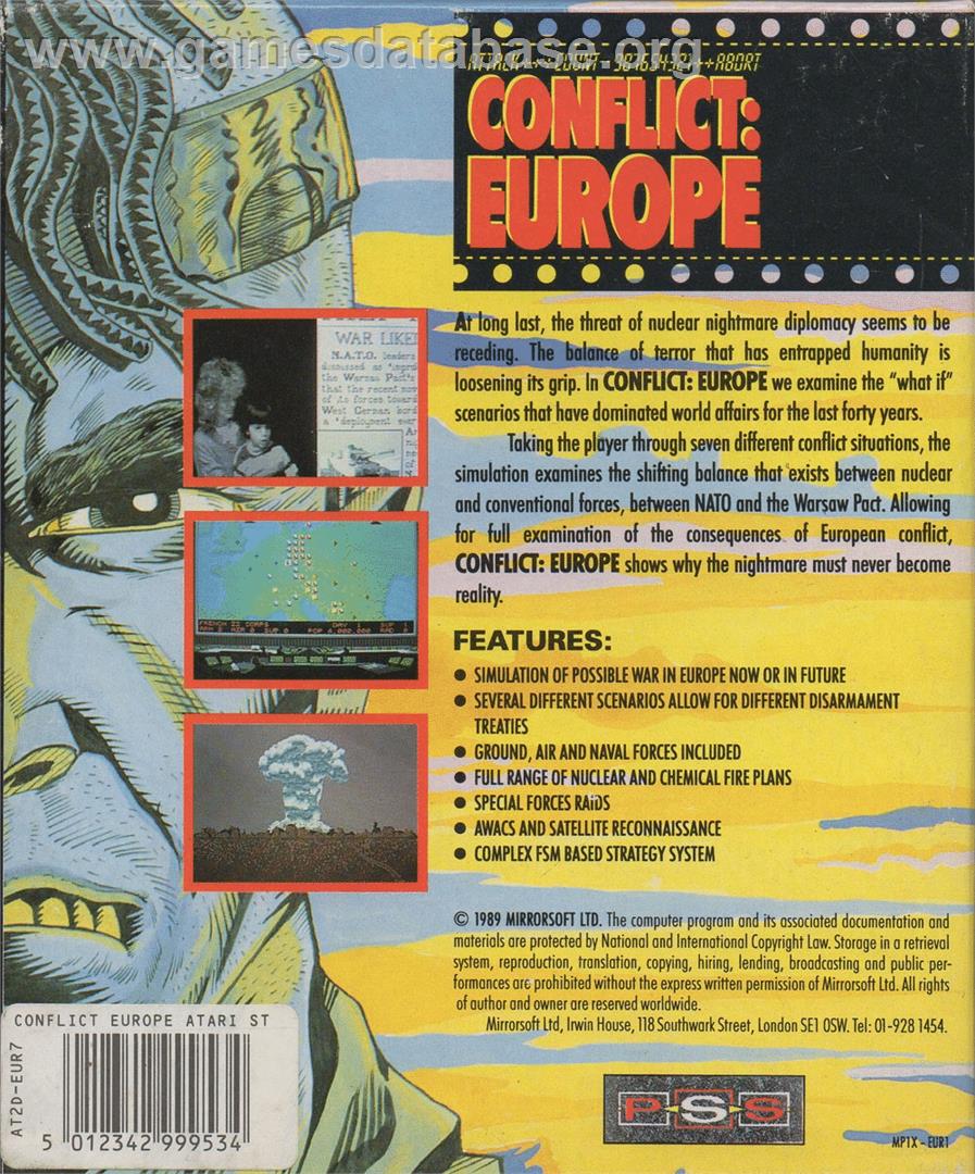 Conflict: Europe - Atari ST - Artwork - Box Back