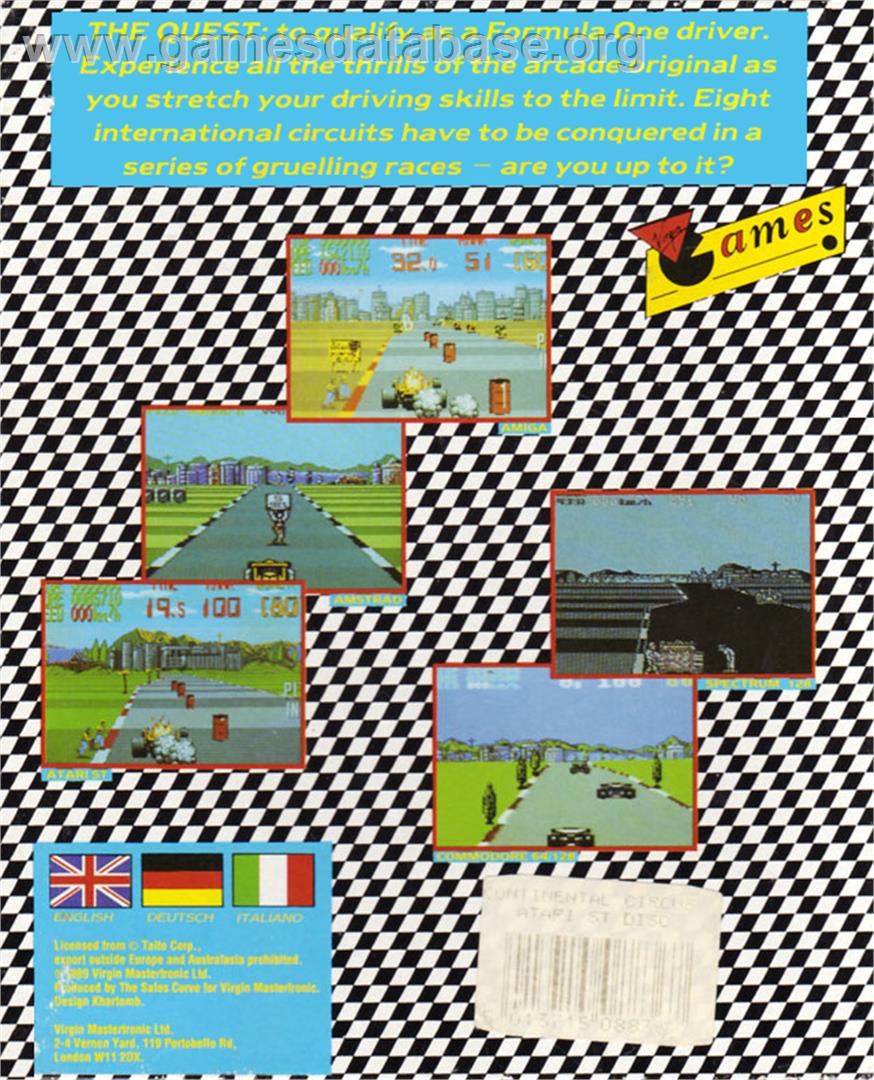 Continental Circus - Atari ST - Artwork - Box Back