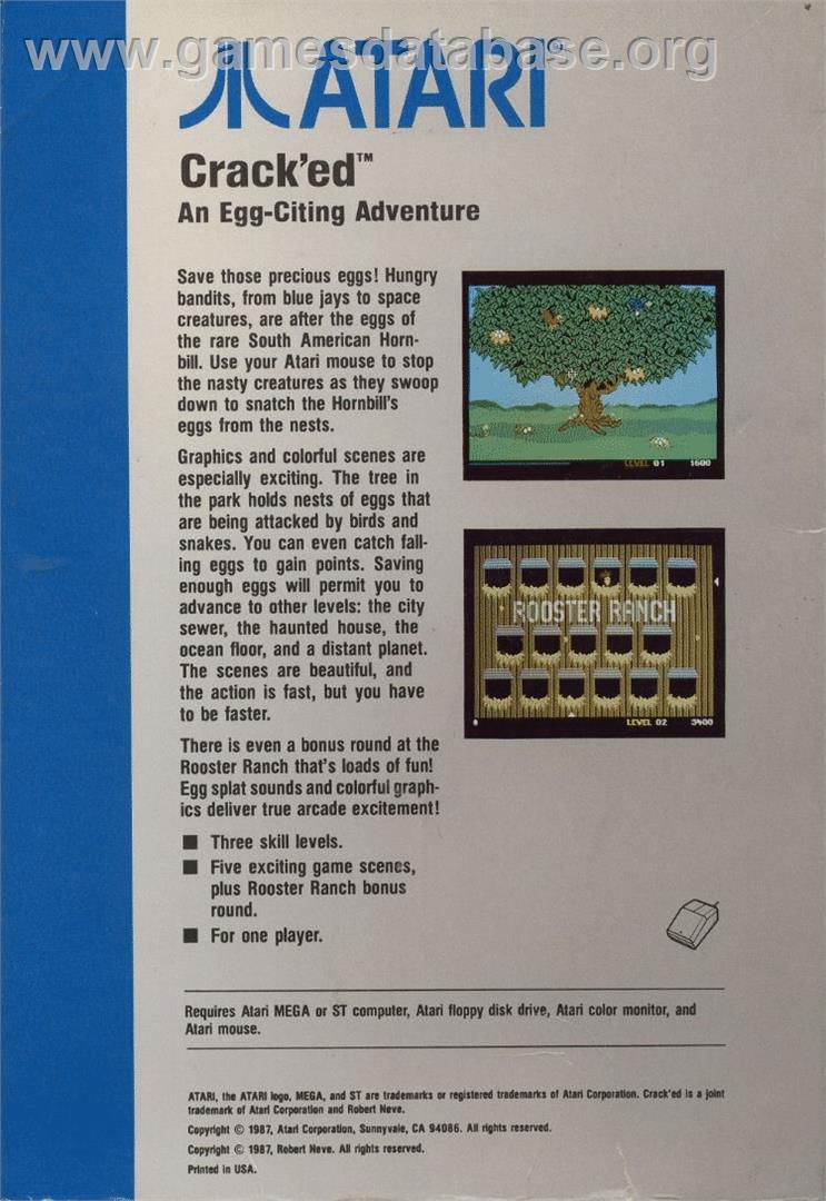 Crack'ed - Atari ST - Artwork - Box Back