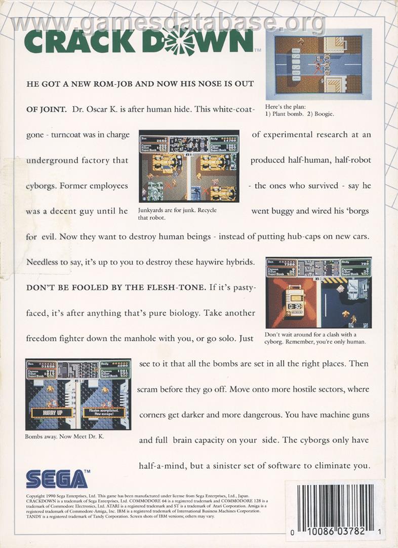 Crack Down - Atari ST - Artwork - Box Back