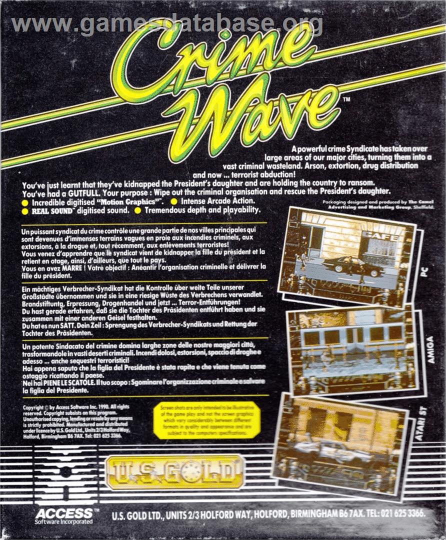 Crime Wave - Atari ST - Artwork - Box Back