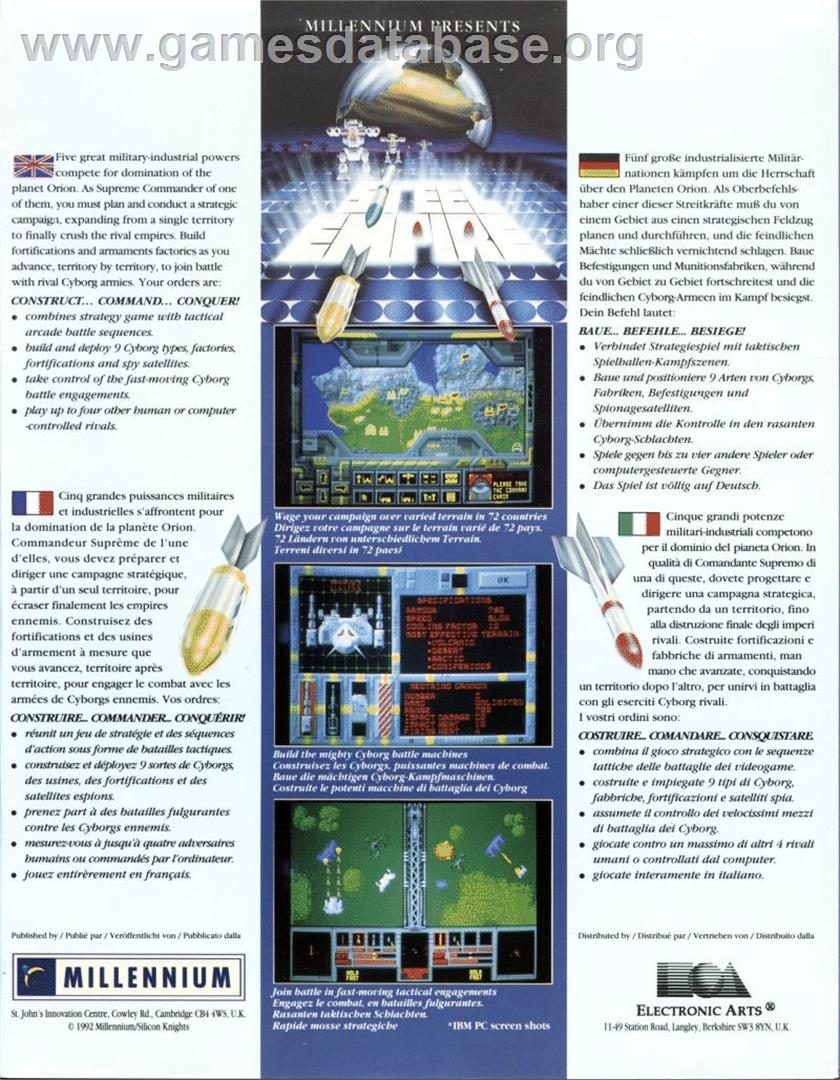 Cyber Empires - Atari ST - Artwork - Box Back