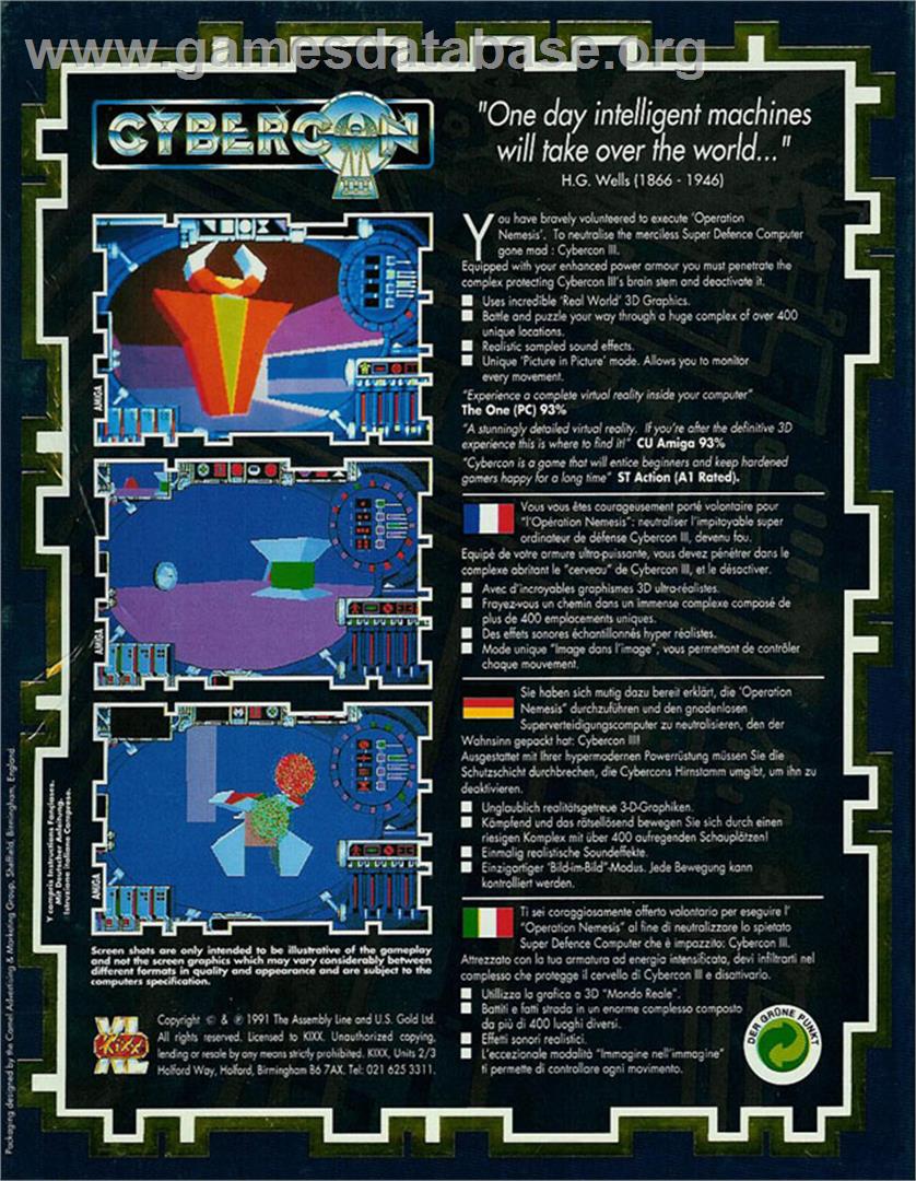 Cybercon 3 - Atari ST - Artwork - Box Back