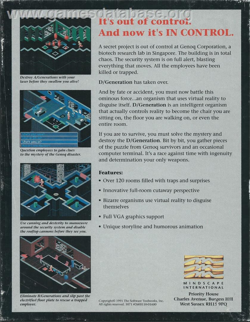D/Generation - Atari ST - Artwork - Box Back