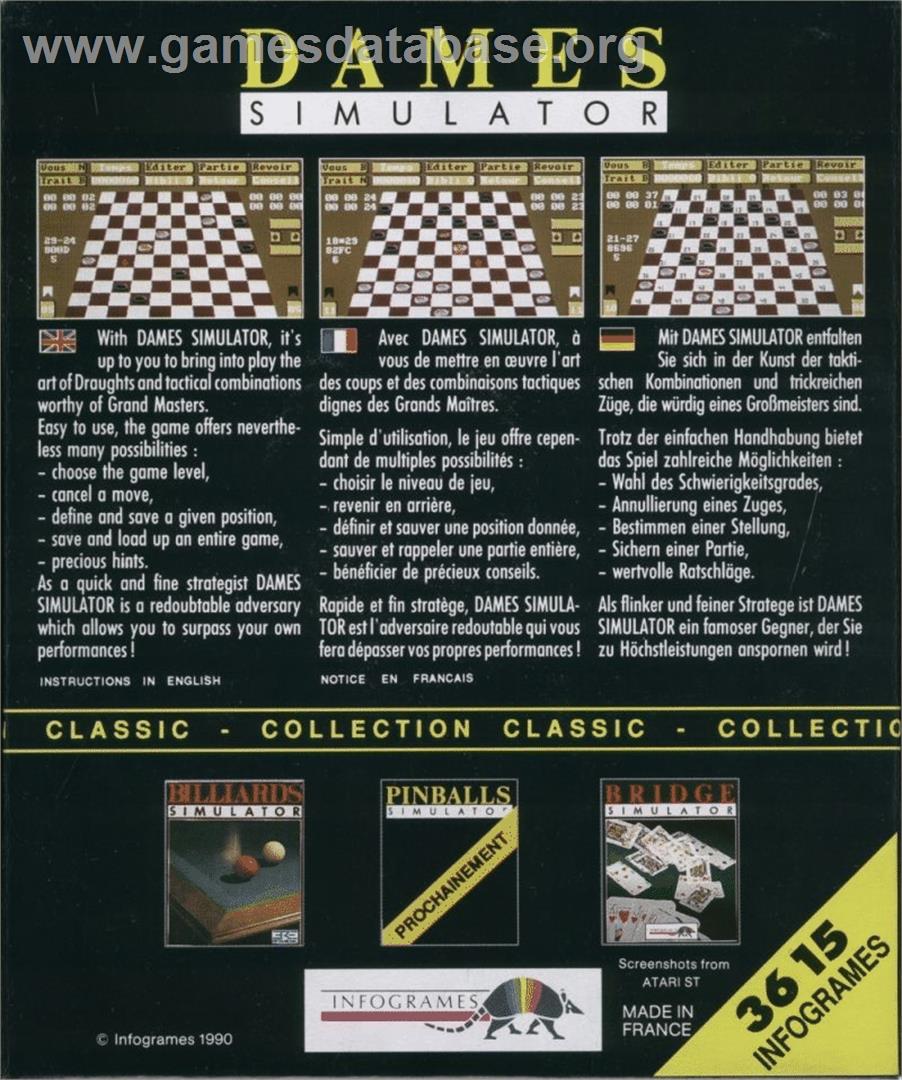 Dames Simulator - Atari ST - Artwork - Box Back