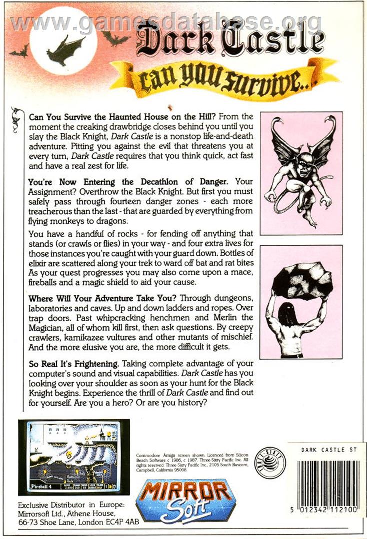 Dark Castle - Atari ST - Artwork - Box Back