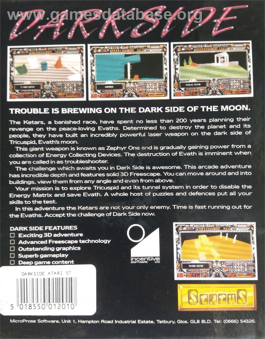 Dark Side - Atari ST - Artwork - Box Back