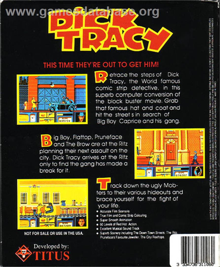 Dick Tracy - Atari ST - Artwork - Box Back