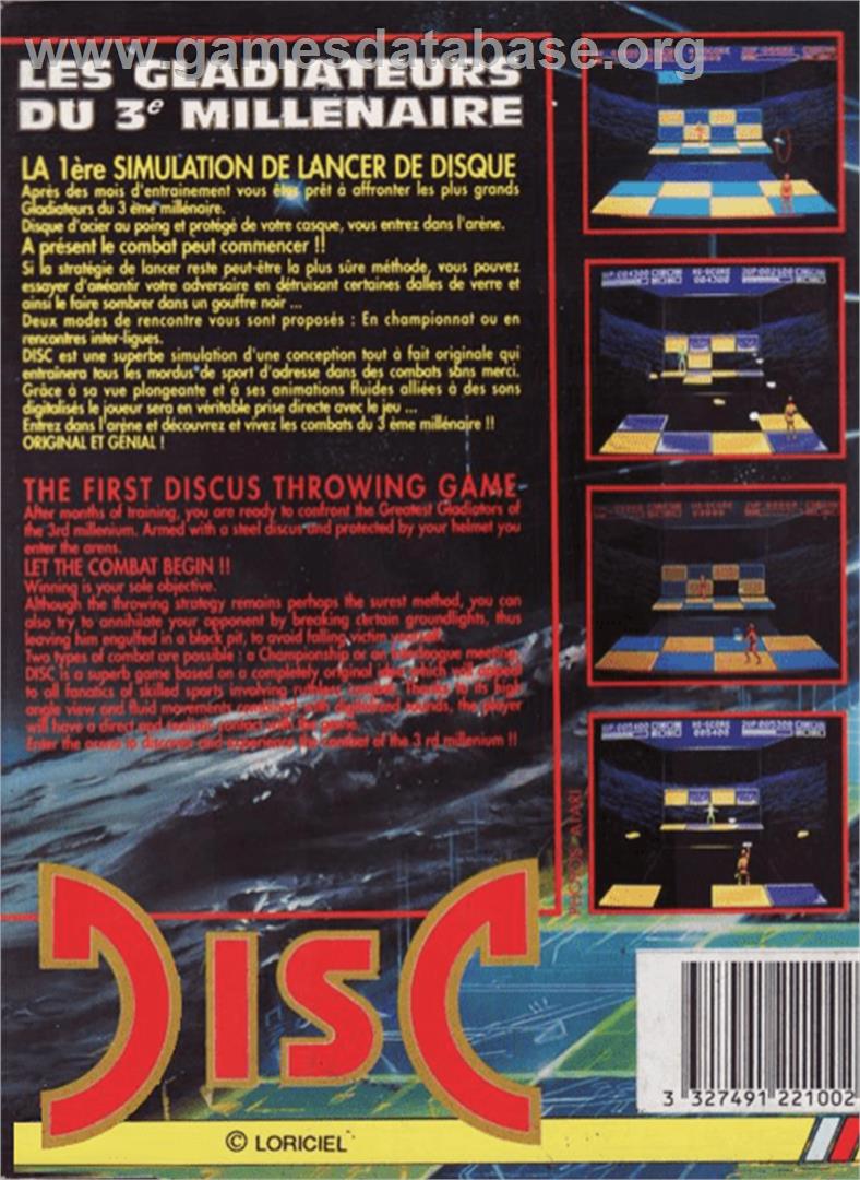 Disc - Atari ST - Artwork - Box Back