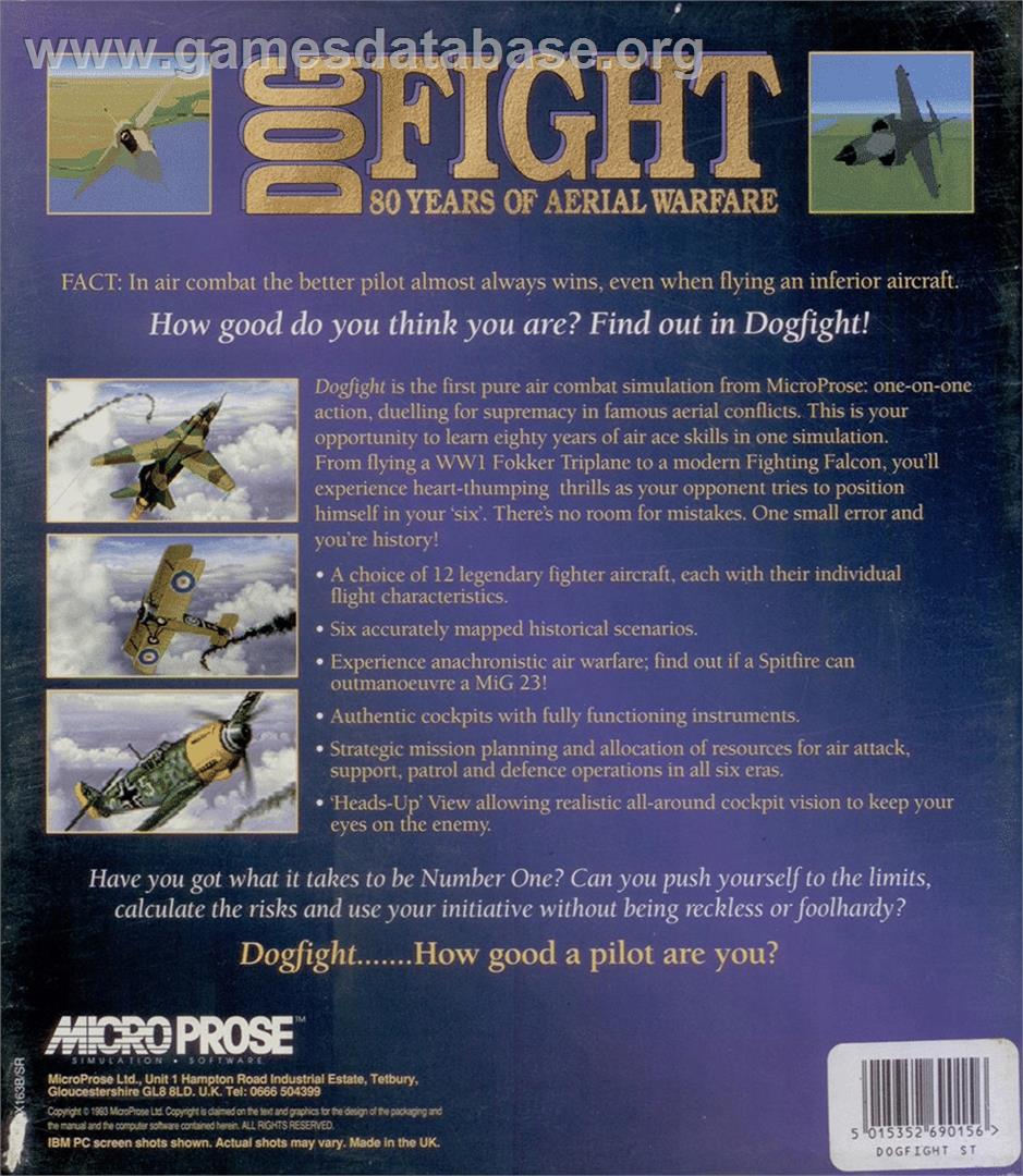 Dogfight - 80 Years Of Aerial Warfare - Atari ST - Artwork - Box Back