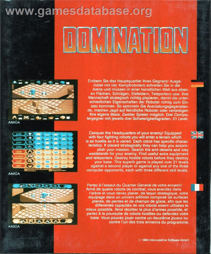 Domination - Atari ST - Artwork - Box Back