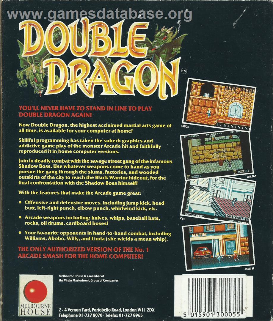 Double Dragon - Atari ST - Artwork - Box Back