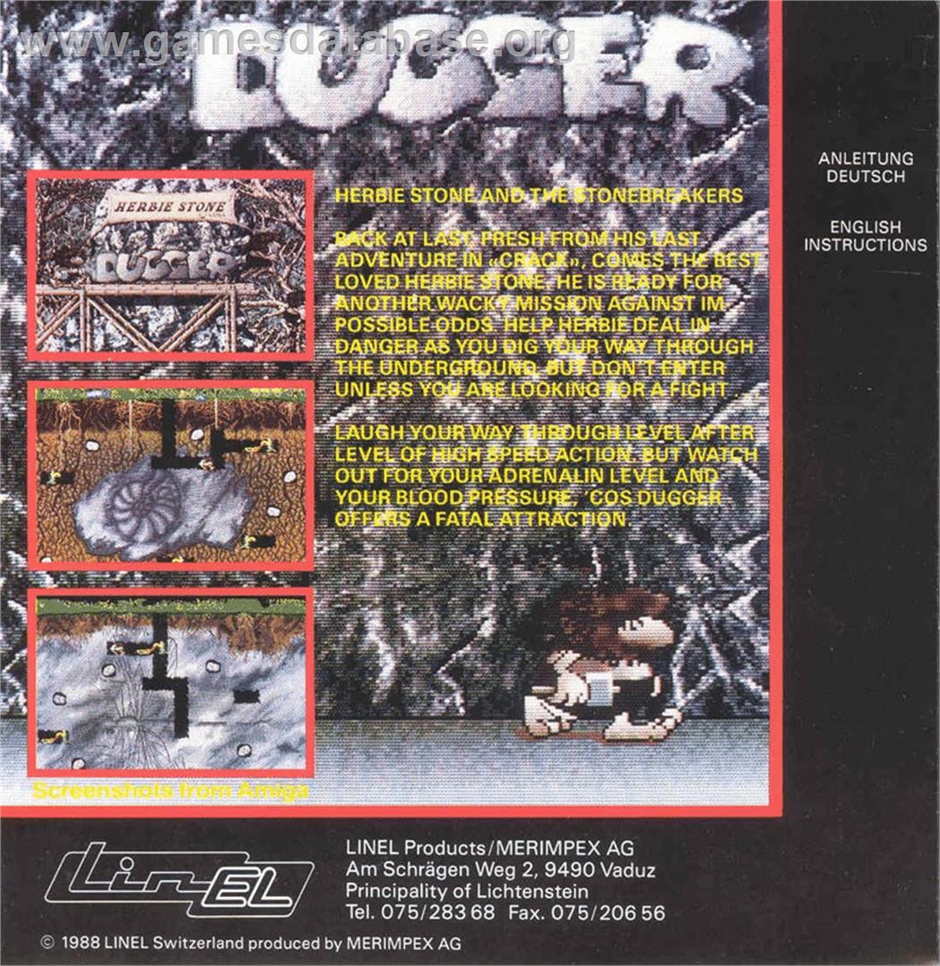 Dugger - Atari ST - Artwork - Box Back