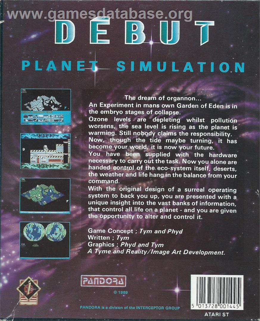 Début - Atari ST - Artwork - Box Back