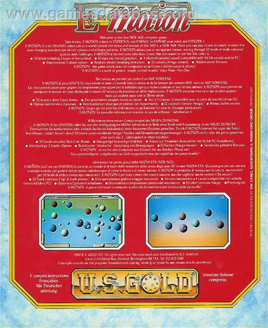 E-motion - Atari ST - Artwork - Box Back
