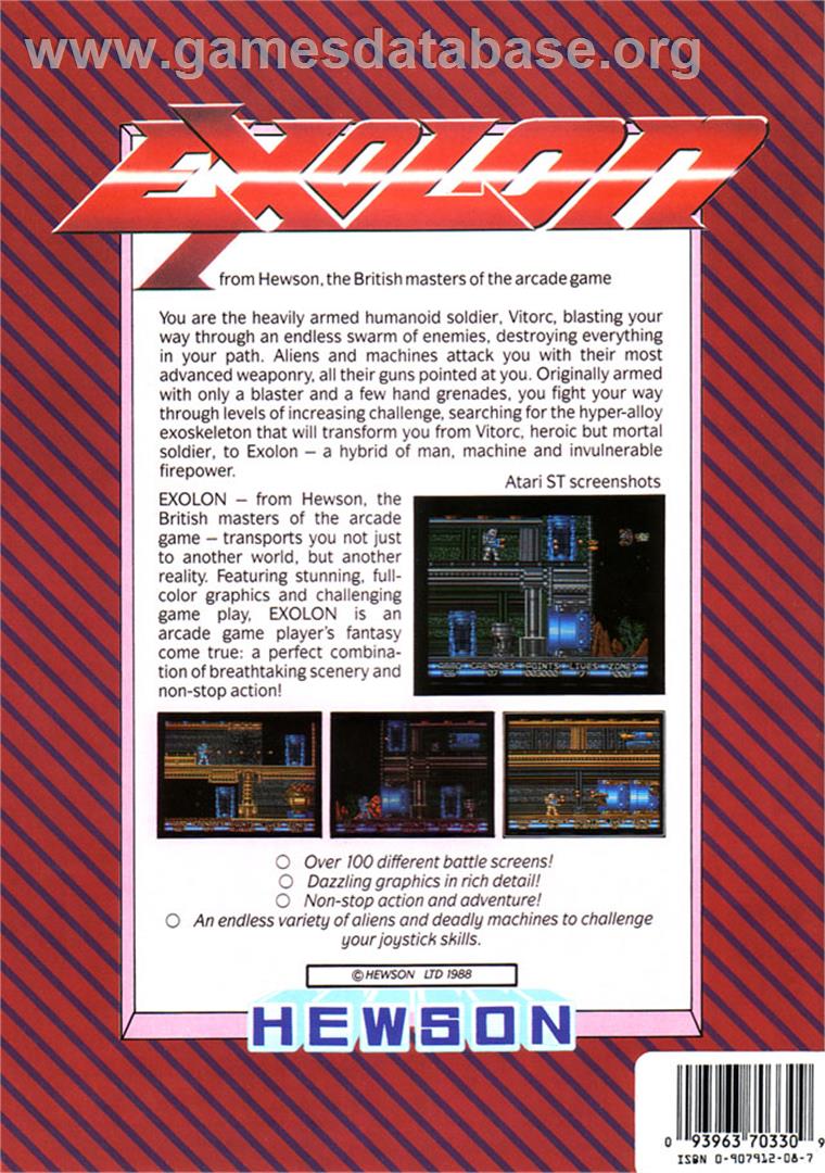 Exolon - Atari ST - Artwork - Box Back