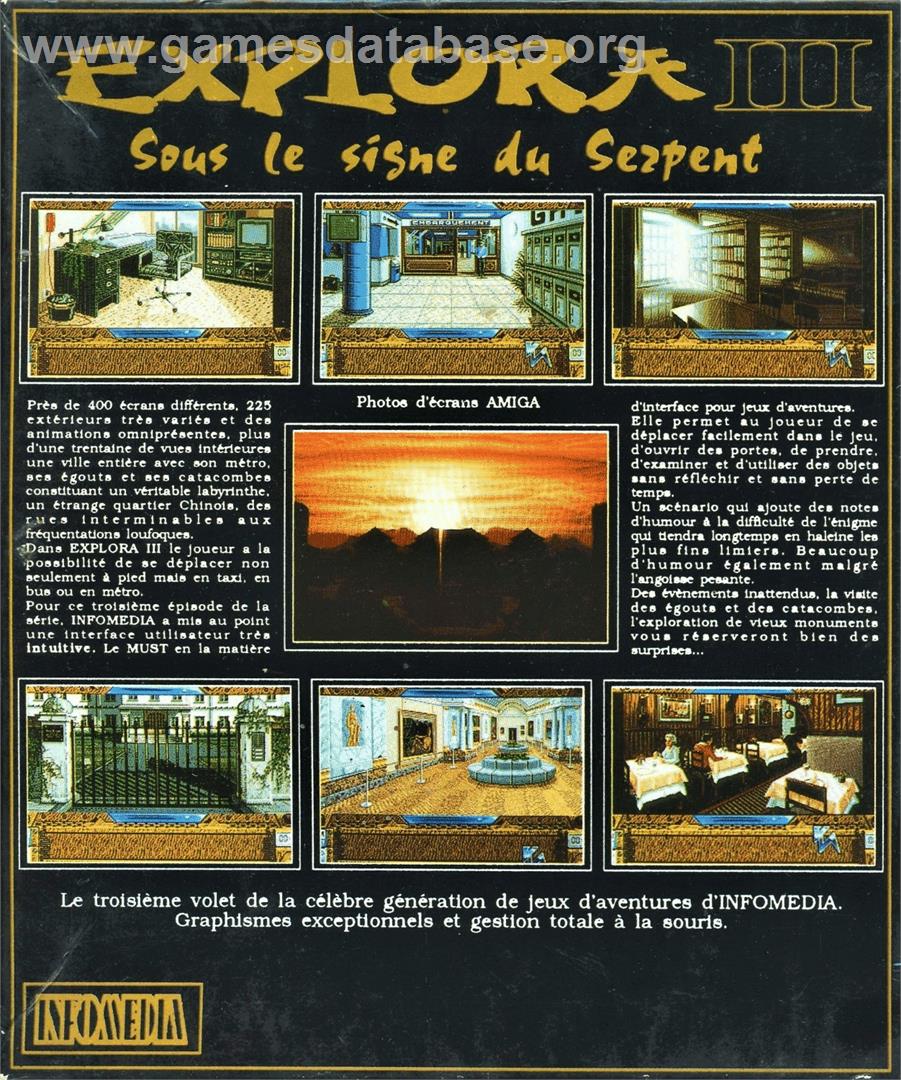 Explora III: Sous Le Signe Du Serpent - Atari ST - Artwork - Box Back