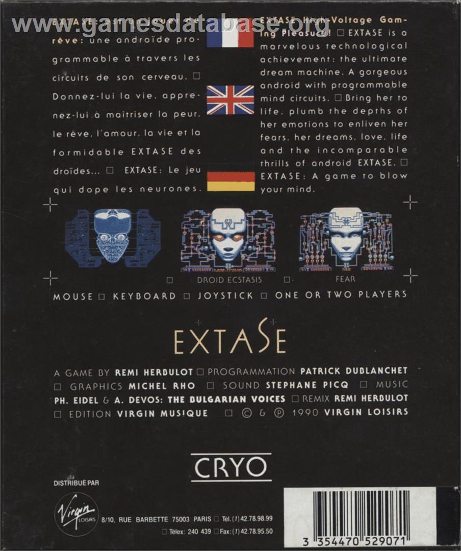 Extase - Atari ST - Artwork - Box Back
